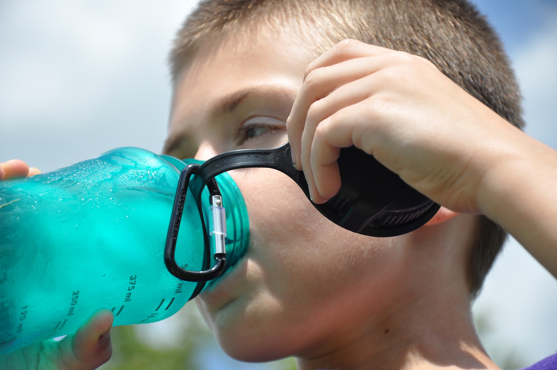 Drinking From Water Bottle